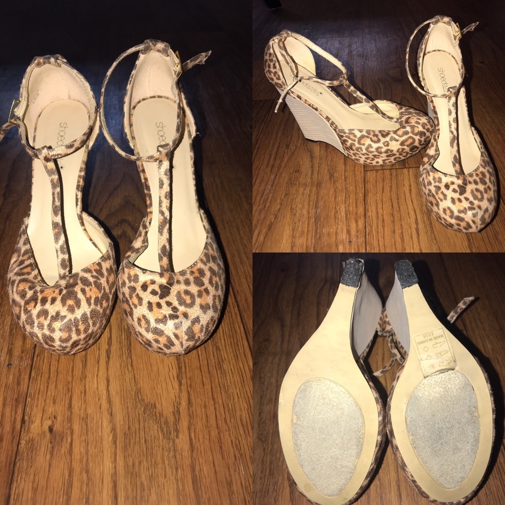Animal print wedges